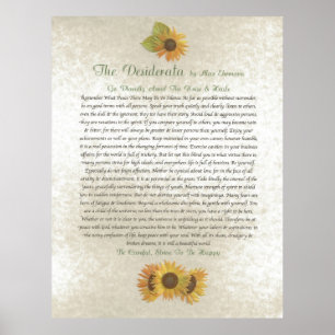 Affiche Fleurs de soleil DESIDERATA