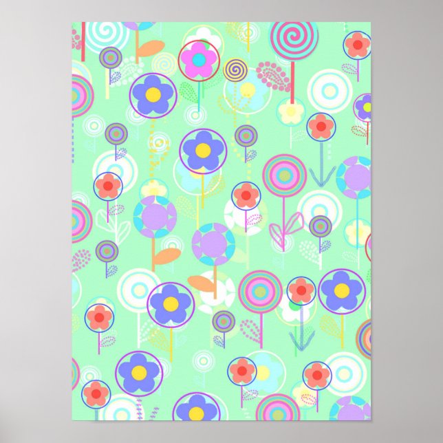 Affiche Fleurs de supercalque (Devant)