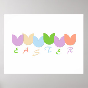 Affiche Fleurs de tulipes et texte personnalisé Couleurs p