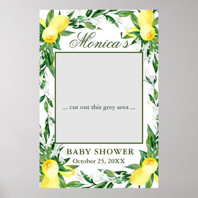 Affiche Fleurs de verdure de citrons Baby Shower Accessoir (Devant)