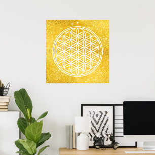 Affiche FLEURS DE VIE - Symbole de géométrie sacrée plan 2