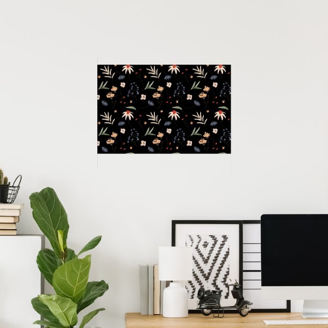 Affiche Fleurs d'eau simples 1 (Bureau à domicile)