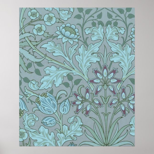 Affiche Fleurs décoratives bleu pastel  (Devant)