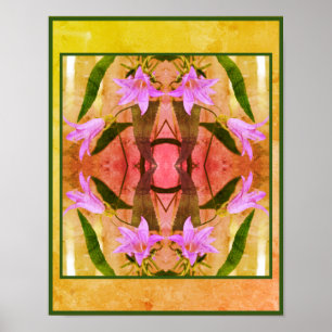 Affiche Fleurs délicates de lys violet Art en détresse