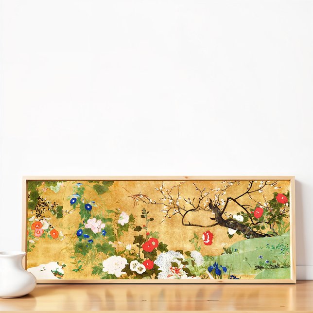 Affiche Fleurs des quatre saisons, Saito Ippo, Art asiatiq (Créateur téléchargé)