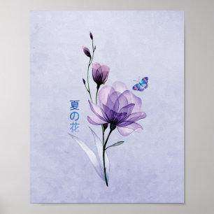 Affiche Fleurs d'été, Art Japonais