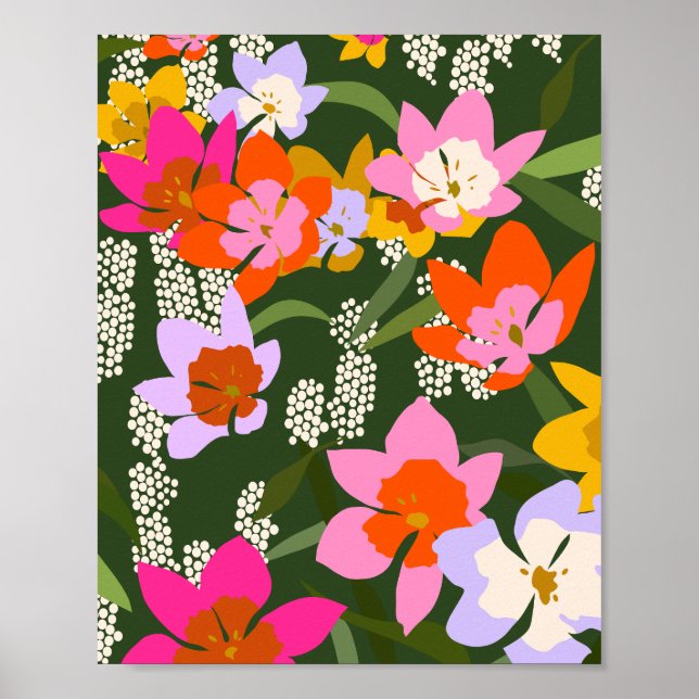 Affiche Fleurs d'été colorées (Devant)