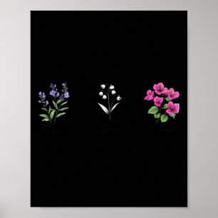 Affiche Fleurs Digitale Marguerite Tulipe Florale 