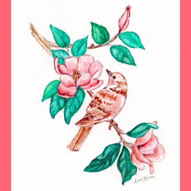 Affiche Fleurs d'oiseaux (Créateur téléchargé)