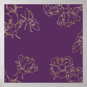 Affiche Fleurs d'or Art nouveau