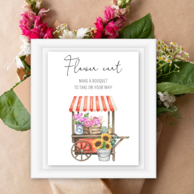 Affiche Fleurs douche de mariée - Chariot de fleurs (Créateur téléchargé)