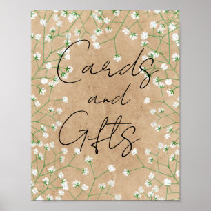 Affiche Fleurs du souffle du bébé Élégant Mariage rustique