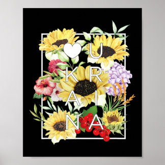 Affiche Fleurs d'Ukraine Art de mots - Fierté ukrainienne