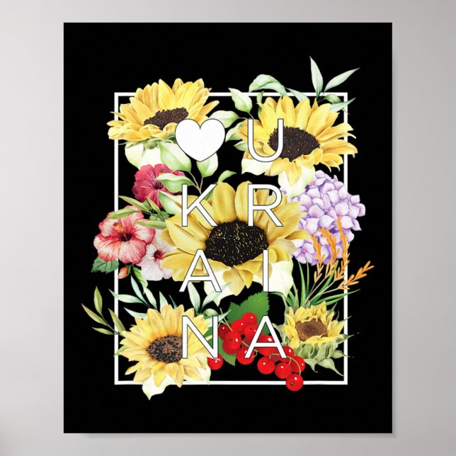 Affiche Fleurs d'Ukraine Art de mots - Fierté ukrainienne  (Devant)