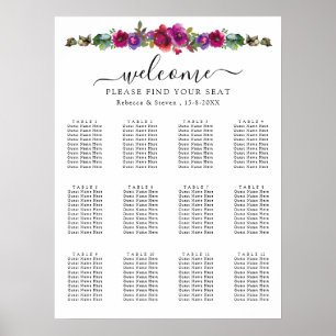 Affiche Fleurs élégantes rose violet printemps été assise