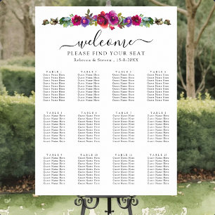 Affiche Fleurs élégantes rose violet printemps été assise