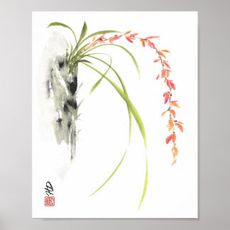 Affiche Fleurs en cascade