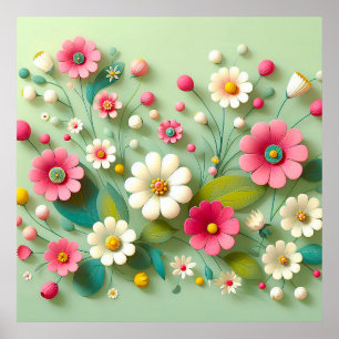 Affiche Fleurs en papier