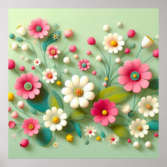 Affiche Fleurs en Papier (Devant)