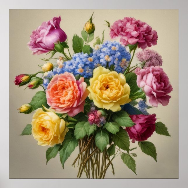 Affiche Fleurs Épanouies (Devant)