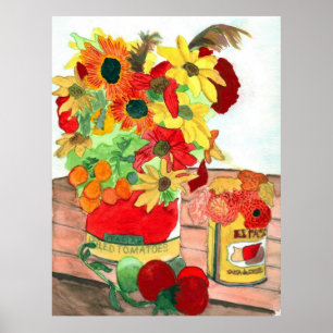 Affiche Fleurs et copie d'affiche de tomates