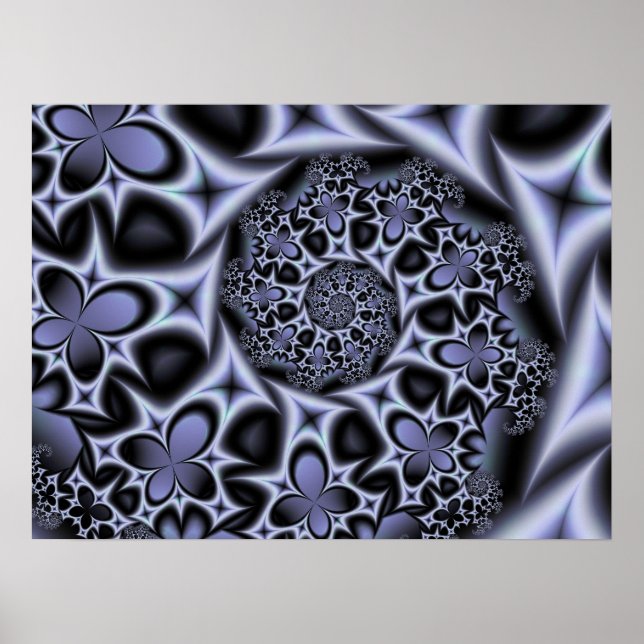 Affiche Fleurs et Diamants Monochrome (Devant)