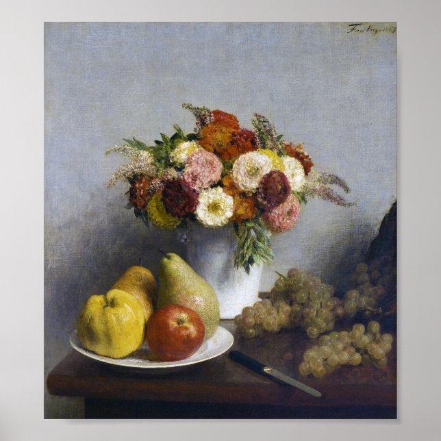 Affiche Fleurs et fruits, Henri Fantin-Latour (Devant)