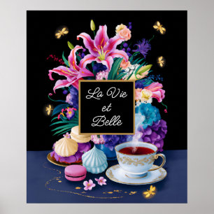 Affiche Fleurs et sucreries vibrantes La Vie et Belle