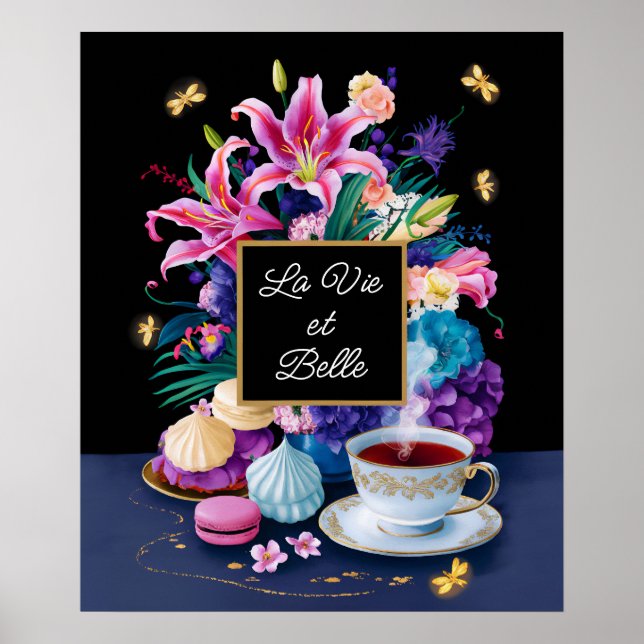 Affiche Fleurs et sucreries vibrantes La Vie et Belle (Devant)
