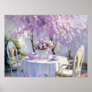 Affiche Fleurs et thé
