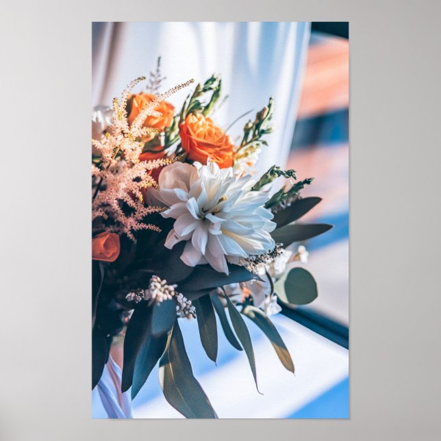 Affiche Fleurs éternelles : Bouquet Mariage dans un jardin (Devant)