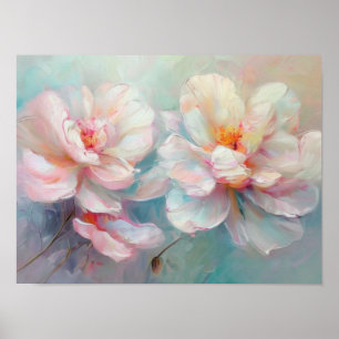 Affiche Fleurs Éthérées en Mouvement : Une Douce Impressio