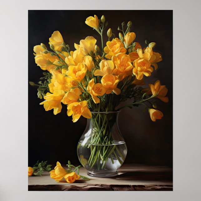 Affiche Fleurs Fleurs Fleurs Fleurs Jaunes Art Imprimer Po (Devant)