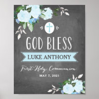 Fleurs florales Chalkboard Dieu béni signe de comm