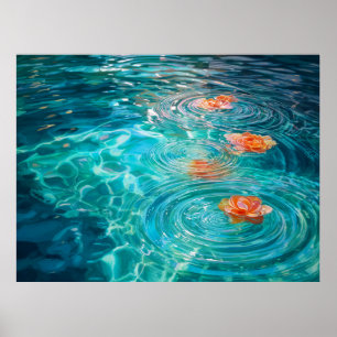 Affiche Fleurs flottant sur l'eau