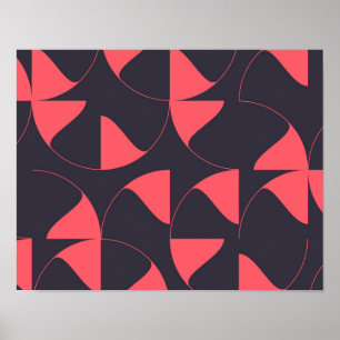 Affiche Fleurs géométriques circulaires élégantes, chic et