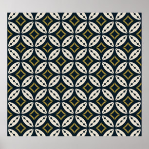 Affiche Fleurs géométriques sans couture : motif coloré.