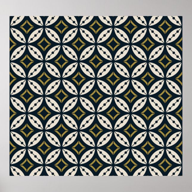 Affiche Fleurs géométriques sans couture : motif coloré. (Devant)