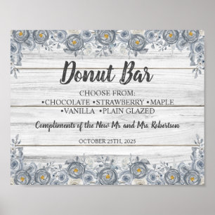 Affiche Fleurs grises Panneau de mariage de salon de bei