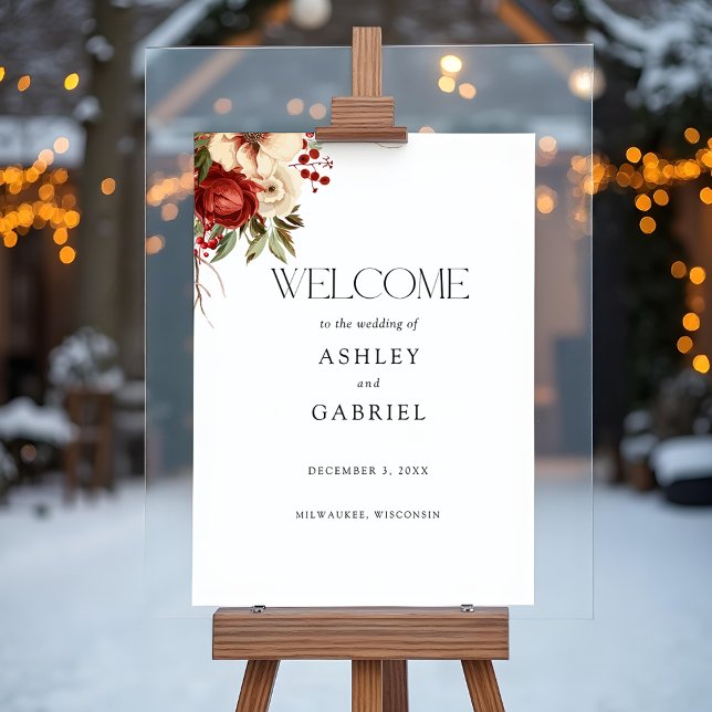 Affiche Fleurs hivernales de Noël élégantes (Créateur téléchargé)
