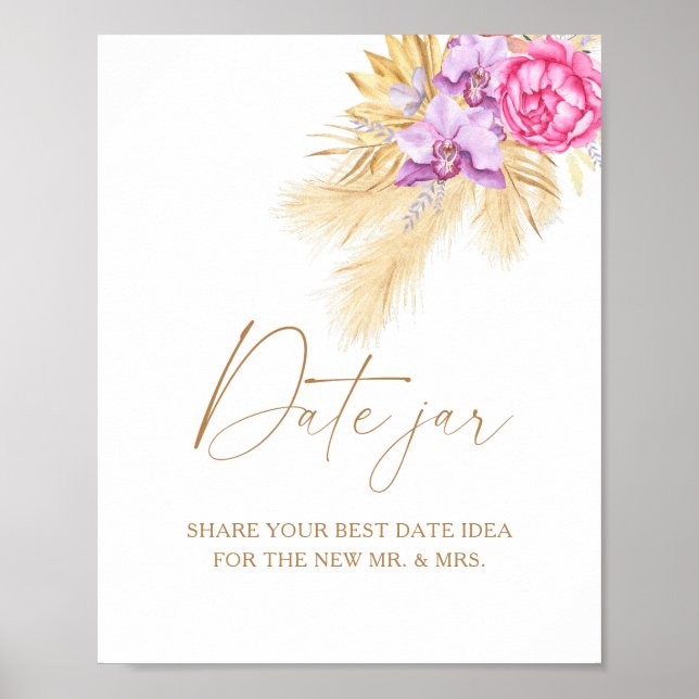 Affiche Fleurs - idées de soirée en amoureux. Jeu de jar d (Devant)