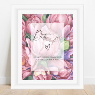 Affiche Fleurs - idées de soirée en amoureux. Jeu de jar d