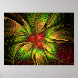 Affiche Fleurs imaginaires fractales douces et tendres