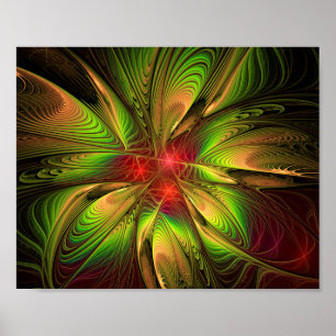 Affiche Fleurs imaginaires fractales douces et tendres