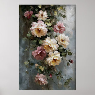 Affiche Fleurs imprimables Art mural, Antique Prairie de p