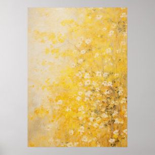 Affiche Fleurs Jaunes Art Abstrait