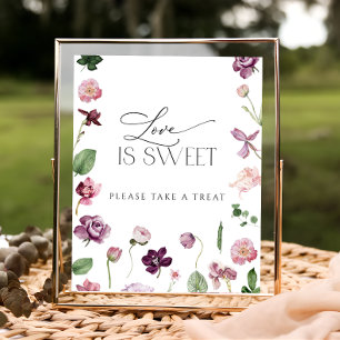 Affiche Fleurs L'amour est doux S'il vous plaît Prenez un