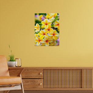 Affiche fleurs lilas jaune