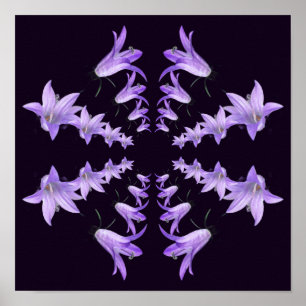 Affiche Fleurs Lily violettes miroir Art Abstrait