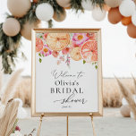 Affiche Fleurs lumineuses et Fête des mariées d'agrumes Bi<br><div class="desc">Bienvenue dans votre douche nuptiale avec cette belle enseigne,  avec des fleurs roses vives et des agrumes. Ajoutez le nom du client d'honneur,  la date de la douche et le texte de bienvenue personnalisé en utilisant les champs fournis.</div>